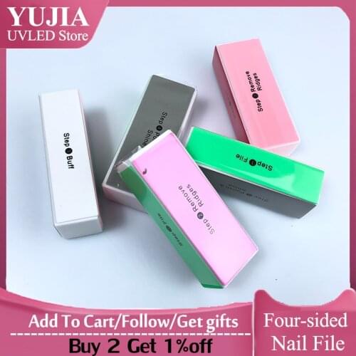 4-Steps Nail Buffer File Grinding Sanding Polishing Block Free shipping Buffing Colorful Nail File Pedicure Care Nail Art Tools