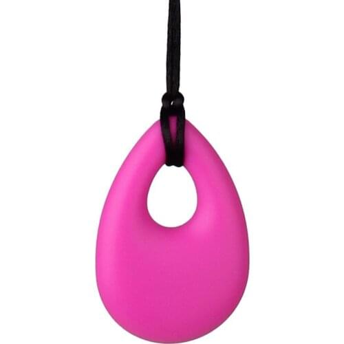 5PCS Silicone Teether Water Drop Pendant Chew Necklace Baby Teething Toy