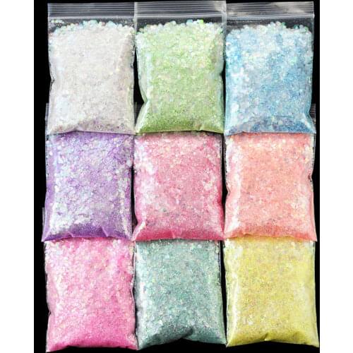50g/Bags 9 Colors Iridescent Nail Art Glitter Mixed-Size Hexagon Holographic Chunky Symphony Glitter Nail Glitter Sequins Tr#031