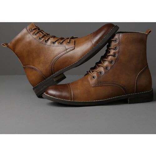 Brand Mens Boots Plush Warm Mens Leather Boots Italian Style Men Chelsea Boots Outdoor Waterproof Mens Ankle Boots