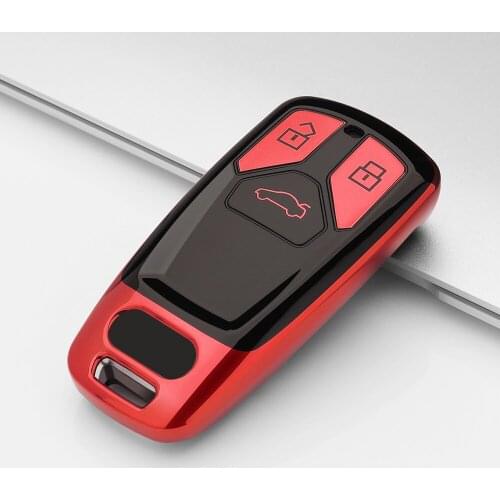 Car key case Soft TPU Key Case Cover Protector Compatible for Audi A4 Q7 Q5 TT A3 A6 SQ5 R8 S5 Smart Key case