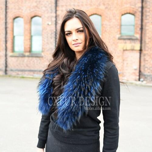 CX-A-17J New Colour Detachable Women Winter Real Fur Collar Scarf for Garment