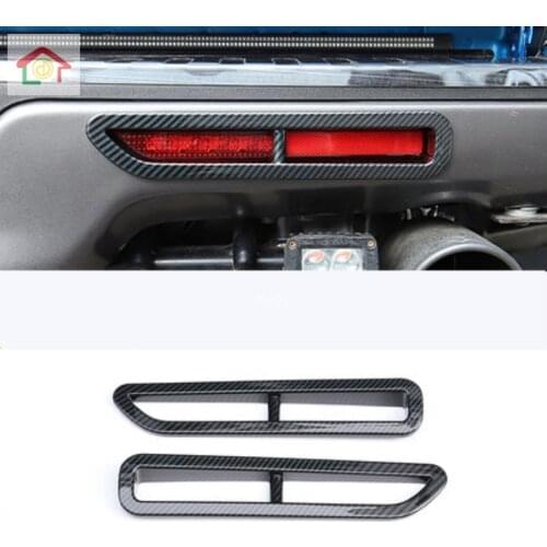 For Ford F150 Raptor 2019 2020 2PCS Carbon Fiber ABS Car Rear Fog Lamp Fog Light Taillights Cover Trim Car Styling Accessories