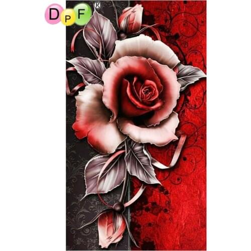 DPF DIY Gift 5D full Round Diamond Painting red blood rose Diamond Embroidery Magic Cube Cross Stitch crafts Mosaic art Decor