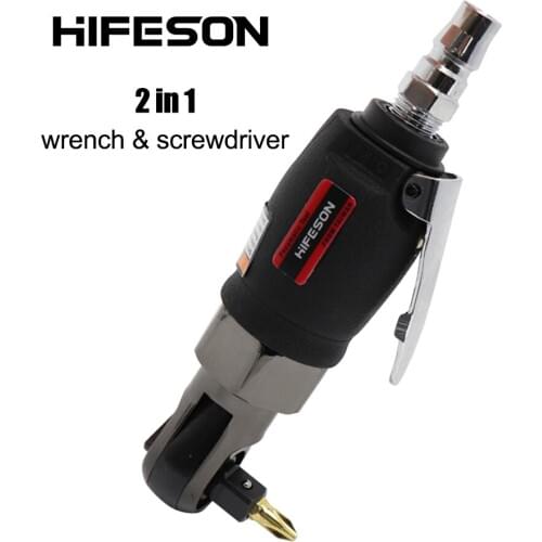 HIFESON 2 in 1Pneumatic Air Mini Ratchet 3/8" Wrench 1/4" Screwdriver Tools Adjust Torque For Car Bicycle Repair Accessories