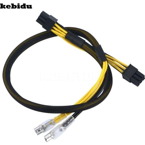 Kebidu Hot Dual PSU Power Supply to PCI-E PCIe PCI Express Graphics Video Display Card 6Pin +6Pin Power Supply Cable 18AWG Wire
