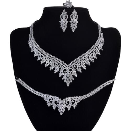 Jewelry Set HADIYANA Necklace Earrings Ring Bracelet Luxury Jewelry Elegant For Women With Zircon CN1107 Haar Sieraden Bruiloft