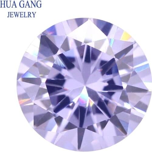 Lavender Cubic Zirconia Round Shape 5A Brilliant Cut Loose CZ Stone Synthetic Gems For Jewelry 11~20mm Free shipping