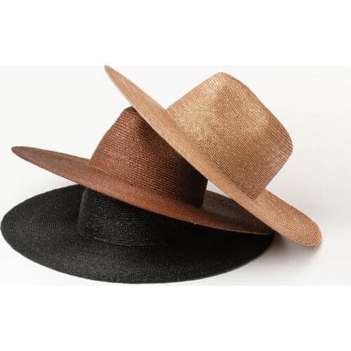 Summer Handmade Natural Very Fine Straw Raffia Solid Fedoras Hat Men Women Holiday Panama Jazz Cap Sombrero Mujer Fascinator Hat