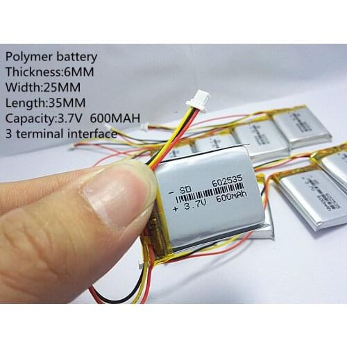 Li-po lithium polymer core MODEL 582535 602535 Li-Polymer 3.7v 600mah 1.7wh tachograph common rechargeable batteries