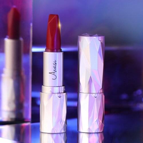 Matte Lipstick Crystal Diamond Rich 3 Color Velvet Moisturizing Non-decolorizing Tri-color Waterproof Sweatproof Lipstick
