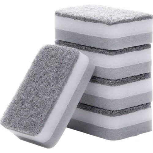 Gray Sponge Multifunction For Removing Rust Kitchen Double Sided Cleaning Tool Sponge Wash Bowl Pot Sponge