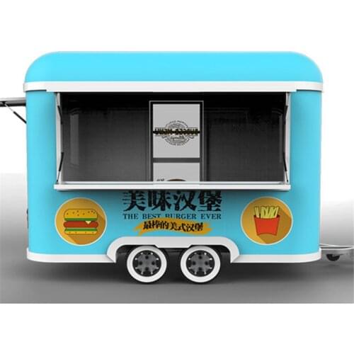 Mobile outdoor 3m snack trailer mini fast food cart for sale