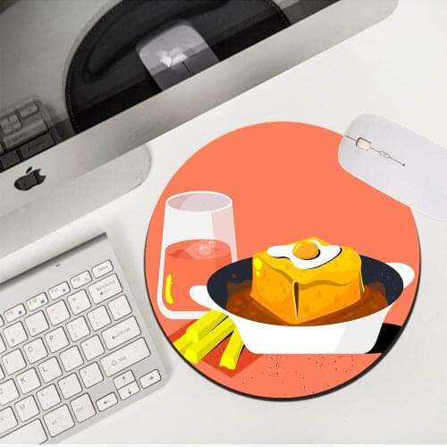 MRGLZY 20X20/22X22CM Creative Breakfast Drop Shipping Small Mouse Pad Carpets Rugs MousePad Rubber PC Gaming Accessories DeskMat