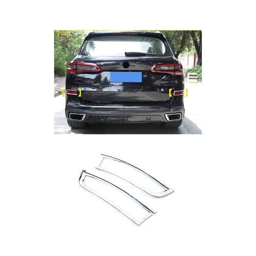 ABS Chrome Rear Fog Light Lamp Cover Trim 2pcs For BMW X5 G05 2019 - 2020