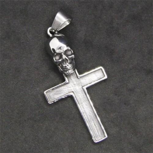 Newest Skull Cross Pendant 316L Stainless Steel Fashion Cool Man Pendant Necklace