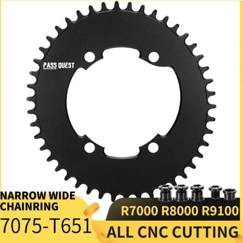 PASS QUEST R9100 Oval Road Bike Chain Crankshaft Closure 110BCD 58T Narrow Wide Sprocket Ring for R7000 / R8000 / DA9100