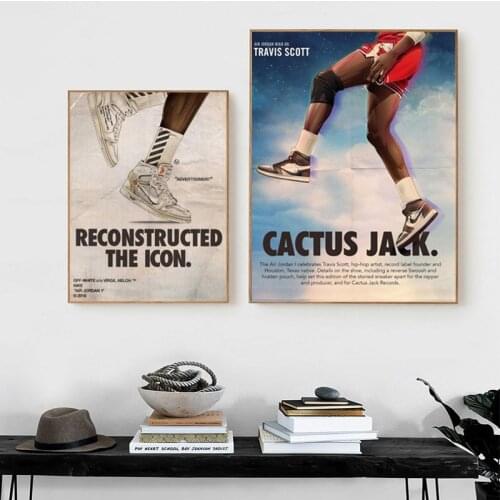 Travis Scott Collaboration Sneakers Posters and Prints Gift for Boyfriend Boys Room Wall Art Canvas Painting Picture Decoration