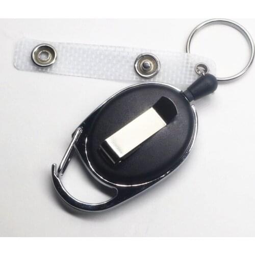 Practical retractable Pull Badge Lanyard Name Tag Card Badge Holder Reels Recoil Belt Key Ring Chain Clips