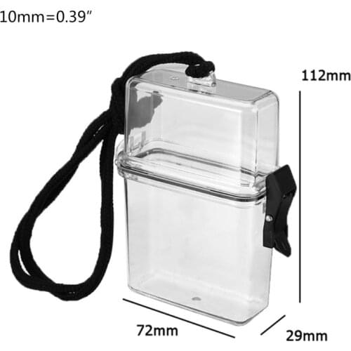 Transparent Waterproof Clear Cigarette Case Box Neck-hung Portable Plastic Lipstick Lighter Card Storage Box Holder with Lanyard