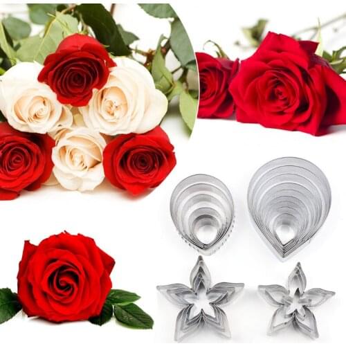 Rose & Calyx 23Pcs Stainless Stell Cookie Cutter Pastry & Biscuit Baking Cutter Cake Decorating Tools Cupcake Mold Fondant Tools