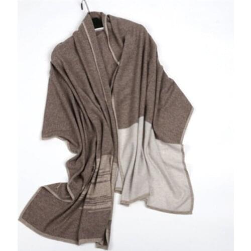 New arrival cashmere wool blend women fashion patchwork scarfs shawl pashmina 68x195cm grey 2color
