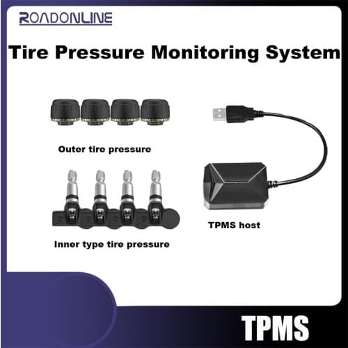 Smart Car TPMS Tyre Monitoring System Digital TMPS Screen Display USB Auto Security Alarm Tire Pressure Sensor