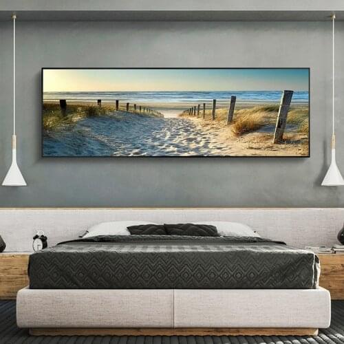 Modern Ocean Beach Ocean Road Canvas and Print Into A Modern Living Room Home Decor Wall with Art Photos Without Bezels