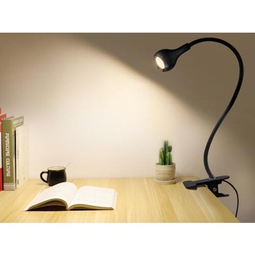 LED USB Reading lamp Book light Ultra Bright Flexible Bending Table Desk Lamp Bedside for Notebook PC Computer With Holder Clip