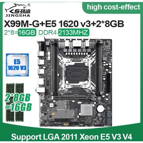 X99 MG MotherBoard with E5 1620v3 CPU and 2*8GB DDR4 2133MHZ Memory NVME M.2 SSD Wifi Slot LGA2011-3 USB3.0 game board