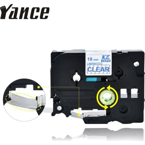 Yance blue on clear 18mm for brother tze tape tze 143 tz-143 tze143 Tz143 label tape Compatible brother ribbon printer