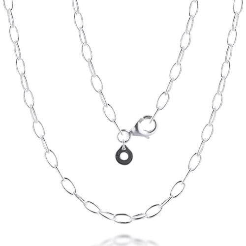 Authentic 925 Sterling Silver Link Chain Pendants Necklaces for Women Fine Jewelry Collares Gift Mothers Day 2021 Wholesale