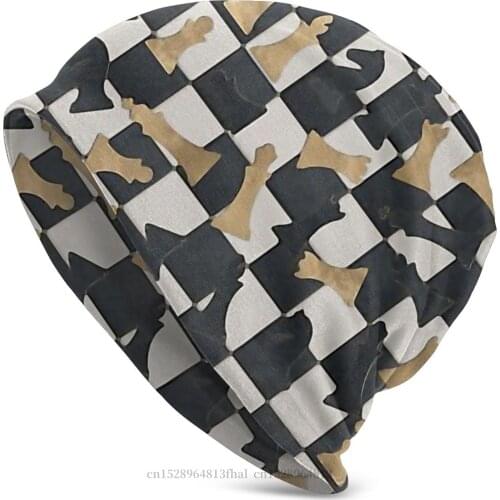 Fashion Beanie Hats Chess Figures Pattern Texture Knitted Hat Bonnet High Quality Skullies Beanies Caps Men Womens Earmuffs