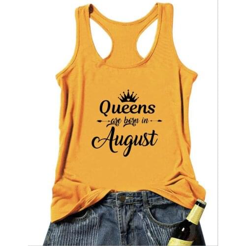 Vest Queens are born in August Summer Funny Womens Tank Tops Wearing this tanks feels different August Everyone is a queen
