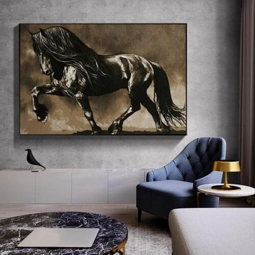 Animals Horse Oil Painting on Canvas Posters and Prints Cuadros Wall Art for Living Room Home Decor (No Frame)