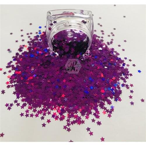 PrettyG 1 Box 12 Colors 2.5MM Star Shape Colorful Holographic Glitter Gel Nail Art Decoration Handwork DIY Accessories