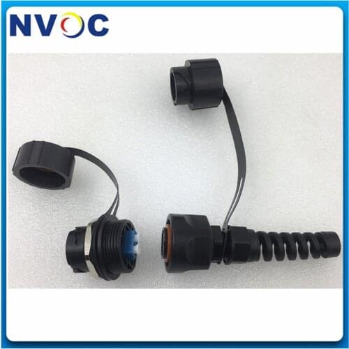 1pcs IP67 ODVA-LC Duplex Bulkhead PDLC DX Fiber Optic Adaptor with Dust Cap+1pcs ODVA LC Duplex Fiber Optical Connector