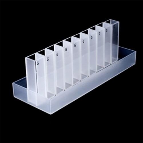10Pcs 10mm Path Length acid and alkali resistant Glass Cuvette Cell For visible spectroscopy Spectrophotometers
