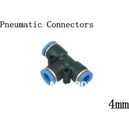 10pcs 4mm Push In Equal Tee Pneumatic Quick Connectors