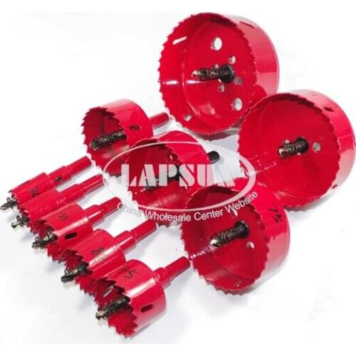10pcs / Lot 20mm - 85mm M42 HSS Hole Saw Drill Bit Kit Cutter Set Holesaw For Aluminum Iron Sheet Pipe Plastic Wood