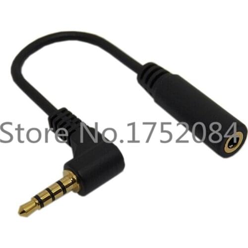 3.5MM Male to Female 90 Degree Right Angled Audio Cable 3.5mm 4 pole Audio Stereo music mic Male To Female Extension Cable 0.1m