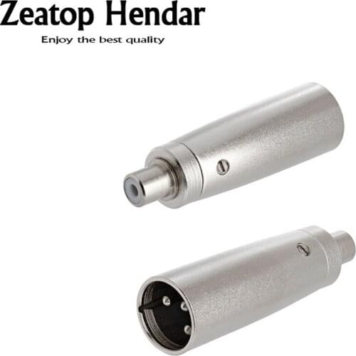 5Pcs Metal XLR 3 Pin Male Plug to RCA Female Audio Jack Adapter Connector for Audio Line Mic Speaker Sound Console Cable