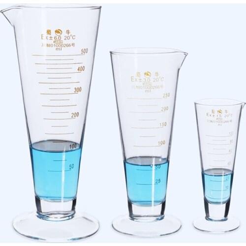 50/100/250/500/1000/2000ml Conical Graduate Glass Measure Cup Triangle Laboratory Measuring Glass