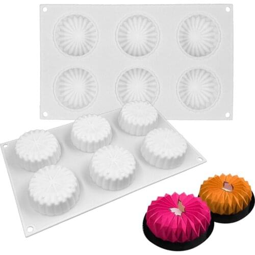 6 Cavity 3D Silicone Cake Mold for Chocolate Mousse Pastry Dessert Ice Cream Baking Mould Bakeware Decorating Tools