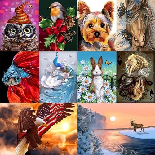 5D DIY Art Diamond Painting Diamond Cartoon Animal Pattern Diamond Mosaic Full Embroidery Home Decoration