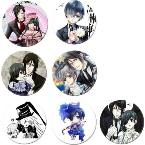 Anime Black Butler Brooch Boys girls Cosplay Badges For Clothes Backpack Decoration Pin Jewelry B029