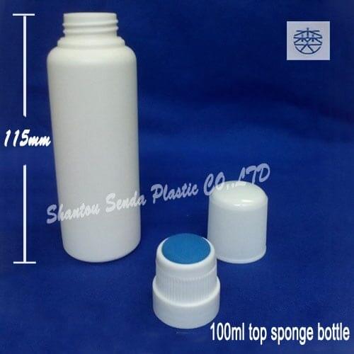 20pcs/lot free shipping Eco-friendly liquid bottle with sponge made in China.PP plastic bottle 100ml top sponge liquid bottle