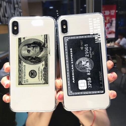 Dollar Banknote Case For Xiaomi Poco F3 X3 NFC Redmi Mi Note 10 S 10T 11 9 9S SE 9A 8 8T 7 6 5 Lite Pro Max Clear TPU Cover Case