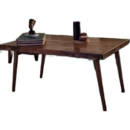 Wooden Handmade Solid Wood Natural Rustic Coffee Table Conical Leg Livingroom Office Garden Home Decor Furniture Snack Desk