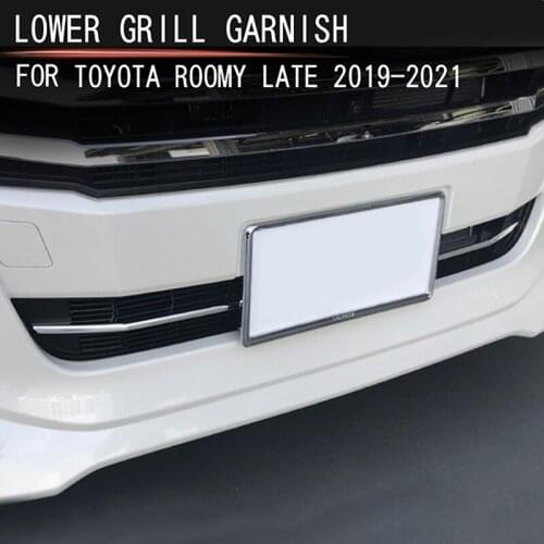 For Toyota Roomy 2019-2021 Chrome Under Front Center Grille Grill Moulding Strips Cover Trim Car Styling